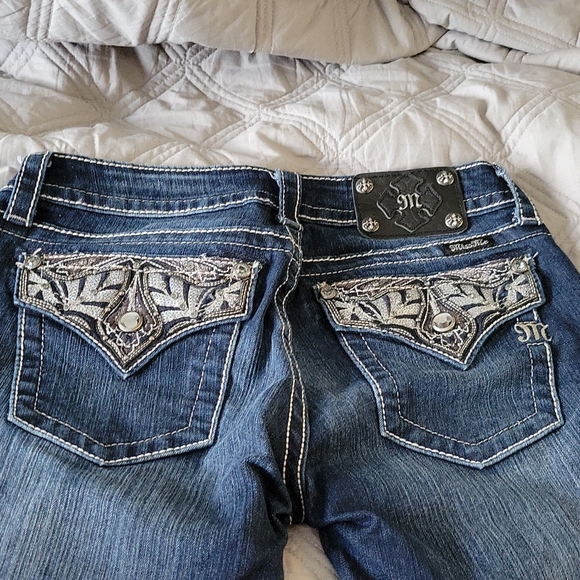 Miss Me Rhinestone Dark Wash Bootcut Jeans - Picture 14 of 16